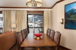 Formal dining table and bar seating 